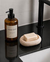 NURU - Handcrafted Turkish Sunny Beige Travertine Soap Tray - 4.7 x 3.3 in