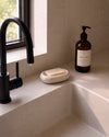NURU - Handcrafted Turkish Sunny Beige Travertine Soap Tray - 4.7 x 3.3 in