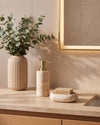 NURU - Handcrafted Turkish Sunny Beige Travertine Soap Tray - 4.7 x 3.3 in