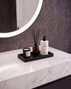 NAMI - Handcrafted Chinese Nero Marquina Marble Rectangular Tray - 11.8 x 5.9 in