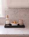 NAMI - Handcrafted Chinese Nero Marquina Marble Rectangular Tray - 11.8 x 5.9 in