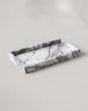 NAMI - Handcrafted Turkish Lilac White Marble Rectangular Tray - 11.8 x 5.9 in