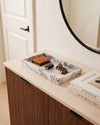 NAMI - Handcrafted Turkish Lilac White Marble Rectangular Tray - 11.8 x 5.9 in