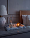 NAMI - Handcrafted Turkish Lilac White Marble Rectangular Tray - 11.8 x 5.9 in
