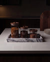 NAMI - Handcrafted Turkish Lilac White Marble Rectangular Tray - 11.8 x 5.9 in