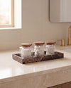 NAMI - Handcrafted Spanish Dark Emperador Marble Rectangular Tray - 11.8 x 5.9 in