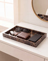NAMI - Handcrafted Spanish Dark Emperador Marble Rectangular Tray - 11.8 x 5.9 in