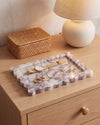 ONDA - Handcrafted Italian Calacatta Viola Marble Scalloped Tray - 10.6 x 7.9 in