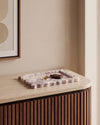 ONDA - Handcrafted Italian Calacatta Viola Marble Scalloped Tray - 10.6 x 7.9 in