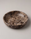ONDO - Handcrafted Spanish Dark Emperador Marble Round Bowl - 9.8 x 1.8 in