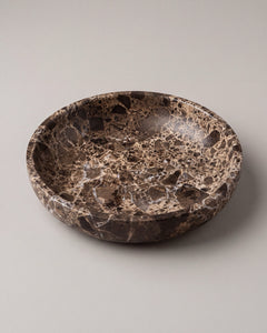ONDO round bowl in Dark Emperador marble