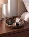 ONDO - Handcrafted Spanish Dark Emperador Marble Round Bowl - 9.8 x 1.8 in