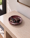 ONDO - Handcrafted Turkish Rosa Levanto Marble Round Bowl - 9.8 x 1.8 in