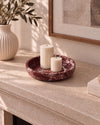 ONDO - Handcrafted Turkish Rosa Levanto Marble Round Bowl - 9.8 x 1.8 in