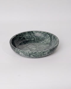 ONDO - Handcrafted Indian Green Marble Round Bowl - 9.8 x 1.8 in