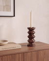 RYSO - Handcrafted Spanish Dark Emperador Marble Rhombus Candle Holder - H7.9 x 3.5 in