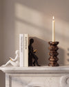 RYSO - Handcrafted Spanish Dark Emperador Marble Rhombus Candle Holder - H7.9 x 3.5 in