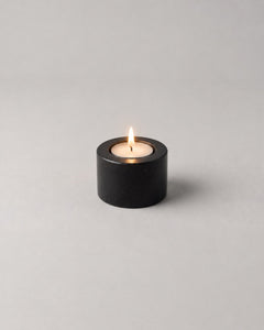 SOKI tealight holder in Nero Marquina marble