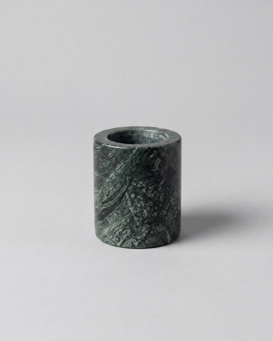 SOKI - Handcrafted Indian India Green Marble Tealight Holder M - Ø2.4 x 2.8 in