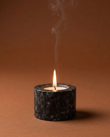 SOKI - Handcrafted Indian India Green Marble Tealight Holder S - Ø2.4 x 1.6 in