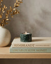 SOKI - Handcrafted Indian India Green Marble Tealight Holder S - Ø2.4 x 1.6 in