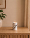 SOKI - Handcrafted Italian Lilac Marble Tealight Holder L - Ø2.4 x 3.9 in
