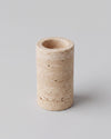 SOKI - Handcrafted Turkish Beige Travertine Tealight Holder L - Ø2.4 x 3.9 in