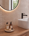 SOKI - Handcrafted Turkish Beige Travertine Tealight Holder S - Ø2.4 x 1.6 in