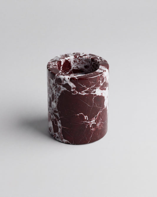 SOKI - Handcrafted Turkish Rosa Levanto Marble Tealight Holder M - Ø2.4 x 2.8 in