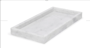 NAMI - Handcrafted Italian Carrara White Marble Rectangular Tray - 11.8 x 5.9 in