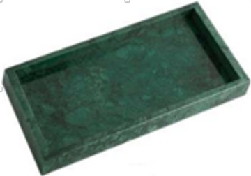 NAMI - Handcrafted Indian Green Marble Rectangular Tray - 11.8 x 5.9 in
