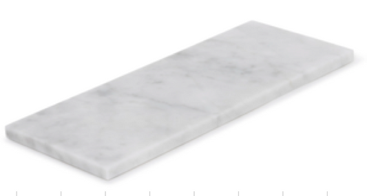 LOMA - Handcrafted Italian Carrara White Marble Rectangular Platter L - 15.7 x 7.9 in