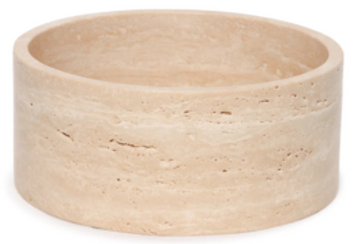YUKI - Handcrafted Turkish Beige Travertine Round Fruit Bowl - Ø9.4 in