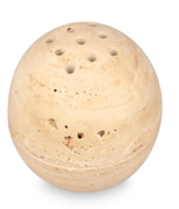 TAMA - Handcrafted Turkish Beige Travertine Incense Burner - 3.9 x 3.9 in