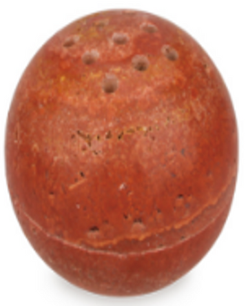 TAMA - Handcrafted Italian Red Travertine Incense Burner - 3.9 x 3.9 in