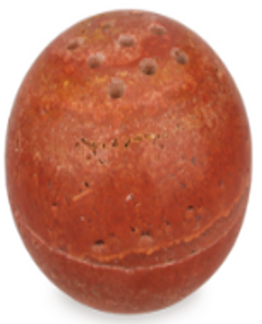 TAMA - Handcrafted Italian Red Travertine Incense Burner - 3.9 x 3.9 in