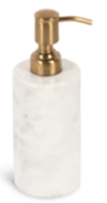 ZAVO - Handcrafted Italian Lilac Marble Soap Dispenser with Gold Pump - Ø3.0 x H4.7 in