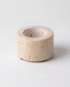 SOKI - Handcrafted Turkish Beige Travertine Tealight Holder S - Ø2.4 x 1.6 in