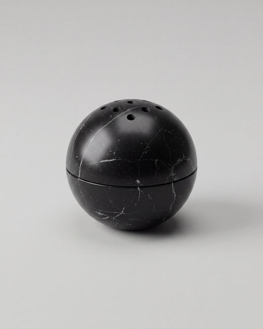 TAMA - Handcrafted Chinese Nero Marquina Marble Incense Burner - 3.9 x 3.9 in