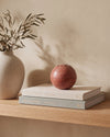 TAMA - Handcrafted Italian Red Travertine Incense Burner - 3.9 x 3.9 in
