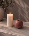 TAMA - Handcrafted Italian Red Travertine Incense Burner - 3.9 x 3.9 in