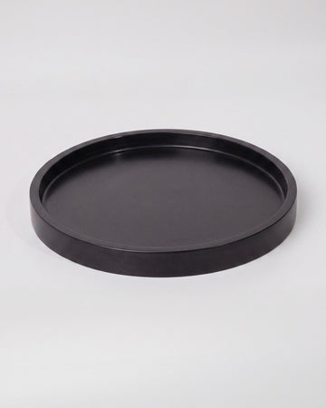 VARRO - Handcrafted Chinese Nero Marquina Marble Round Tray - Ø11.8 in