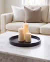 VARRO - Handcrafted Chinese Nero Marquina Marble Round Tray - Ø11.8 in