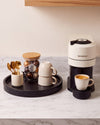 VARRO - Handcrafted Chinese Nero Marquina Marble Round Tray - Ø11.8 in