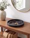 VARRO - Handcrafted Chinese Nero Marquina Marble Round Tray - Ø11.8 in