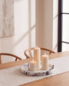 VARRO - Handcrafted Italian Carrara White Marble Round Tray - Ø11.8 in