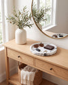 VARRO - Handcrafted Italian Carrara White Marble Round Tray - Ø11.8 in