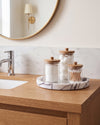 VARRO - Handcrafted Italian Carrara White Marble Round Tray - Ø11.8 in