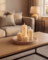 VARRO - Handcrafted Turkish Beige Travertine Round Tray - Ø11.8 in