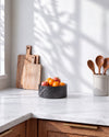 YUKI - Handcrafted Chinese Nero Marquina Marble Round Fruit Bowl - Ø9.4 in